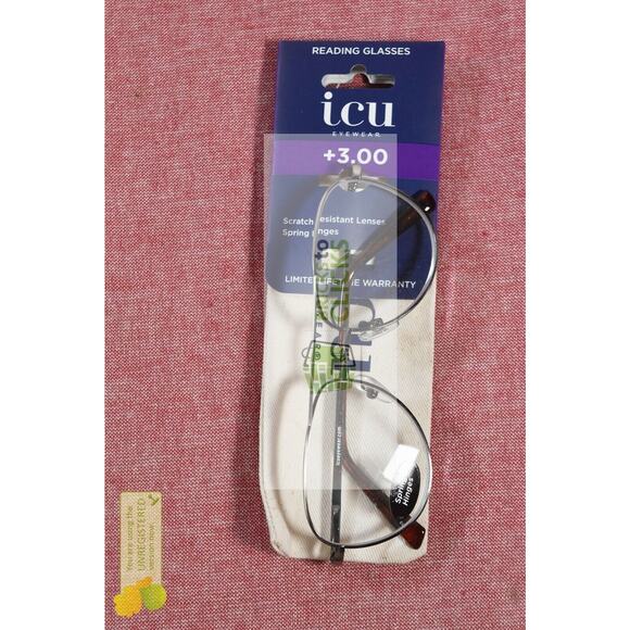 Icu San Rafael Reading Glasses - Gunmetal +3.00, Gray, Adult Unisex - Picture 1 of 6